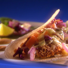 Catfish Tacos with Cilantro Lime Slaw and Chipotle Cream Sauce