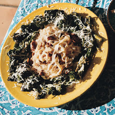 Fettuccine with Sausage, Sage, and Crispy Garlic