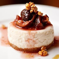 Candied Fig, Hazelnut and Orange Cheesecake with Port Sauce