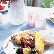 Grilled Swordfish with Nectarine-Onion Salsa