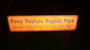 Pony pasture Rapids Park sign
