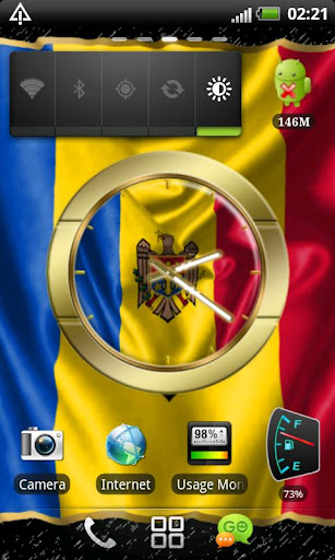 Moldova flag clocks