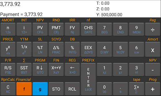 RpnCalc 12C Financial Calc screenshot for Android