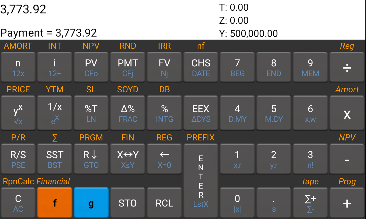 Android application RpnCalc 12C Financial Calc screenshort