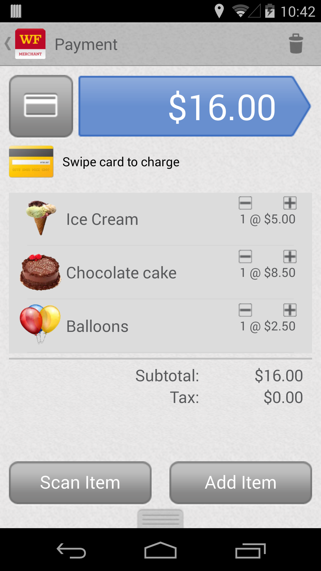 Android application WF Mobile Merchant Phone screenshort