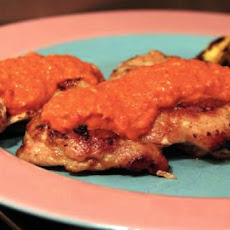Pan-Fried Chicken With Red Pepper Pesto