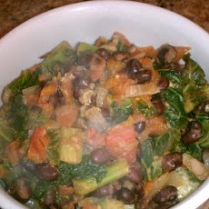Braised Kale With Black Beans and Tomatoes