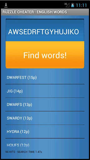 Ruzzle Cheater - English Words