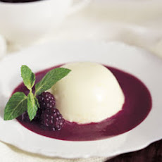 Lemon Panna Cotta with Blackberry Sauce