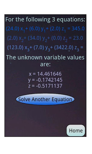 3 Equation 3 Unknown Solver