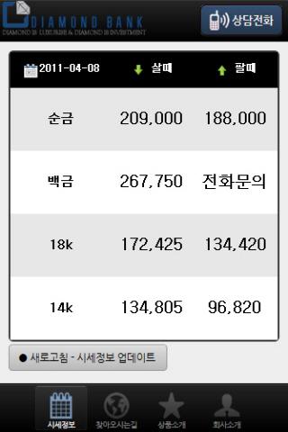 다이아몬드뱅크 금시세 정보