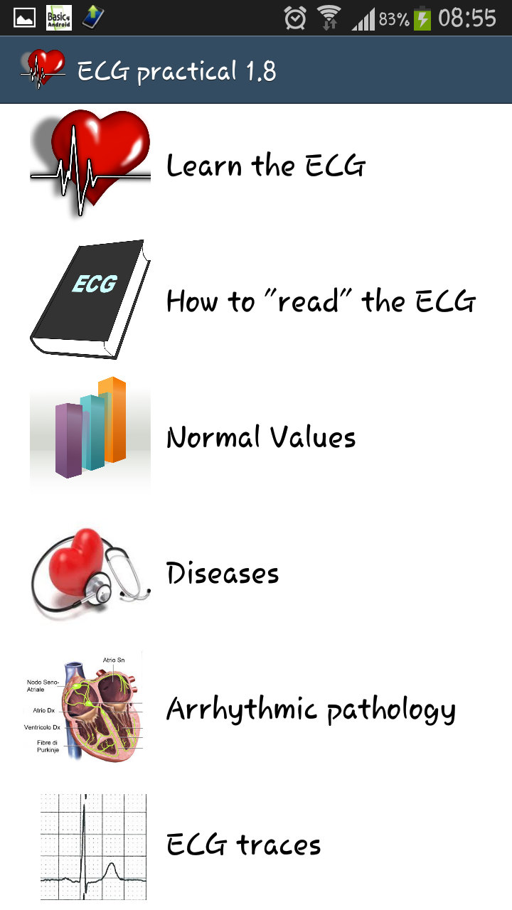 Android application ECG practical screenshort