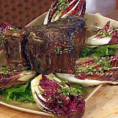 Grilled Big Porterhouse Tuscan-Style with Herbed-Garlic Olive Oil