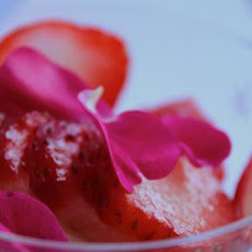 Strawberries With Champagne and Roses