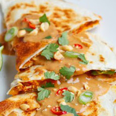 Spicy Peanut Chicken Quesadillas