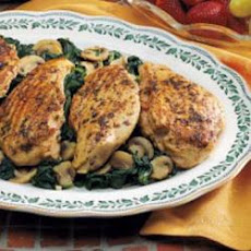 Grilled Chicken Over Spinach