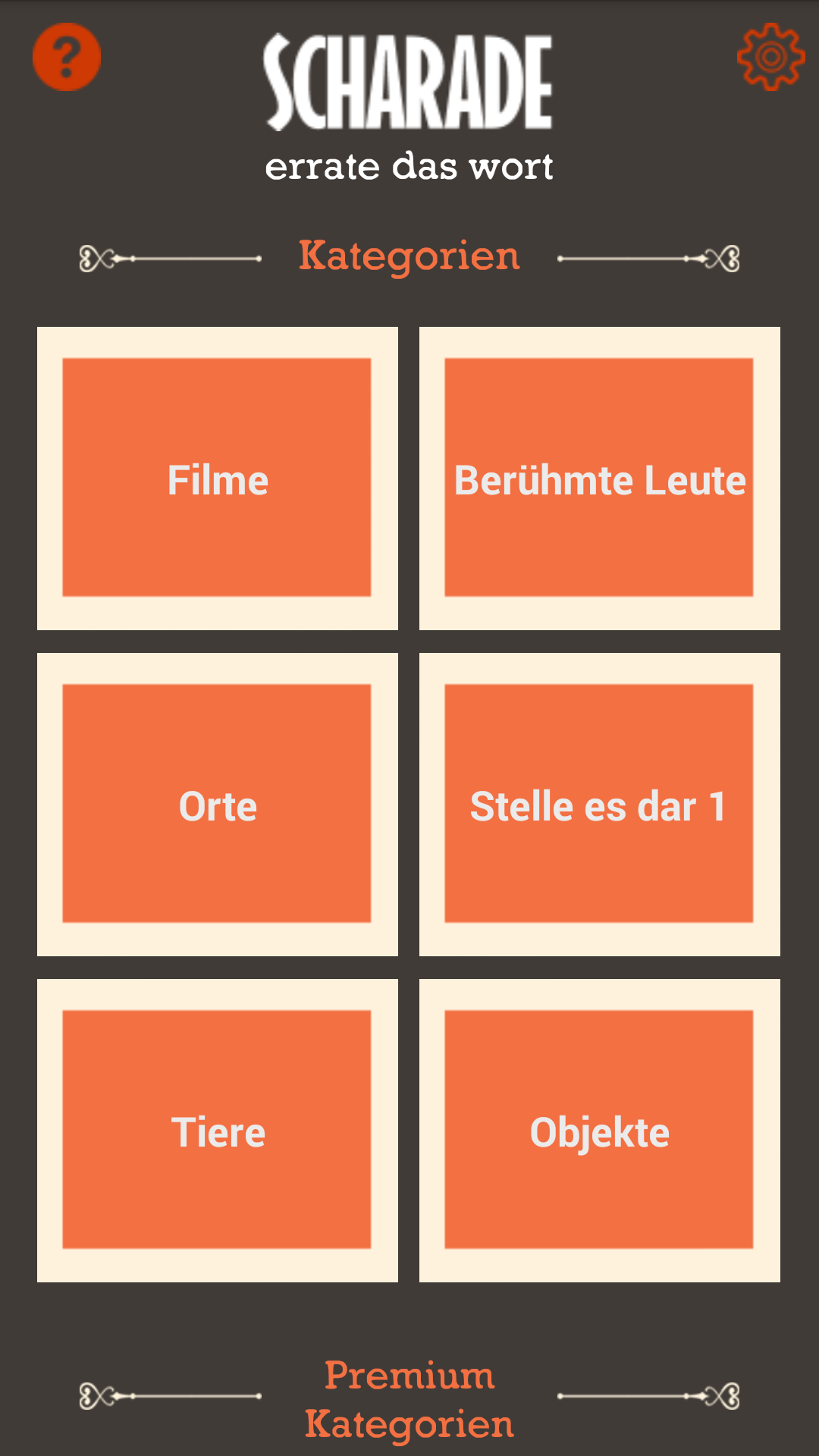 Android application Scharade errate das Wort screenshort