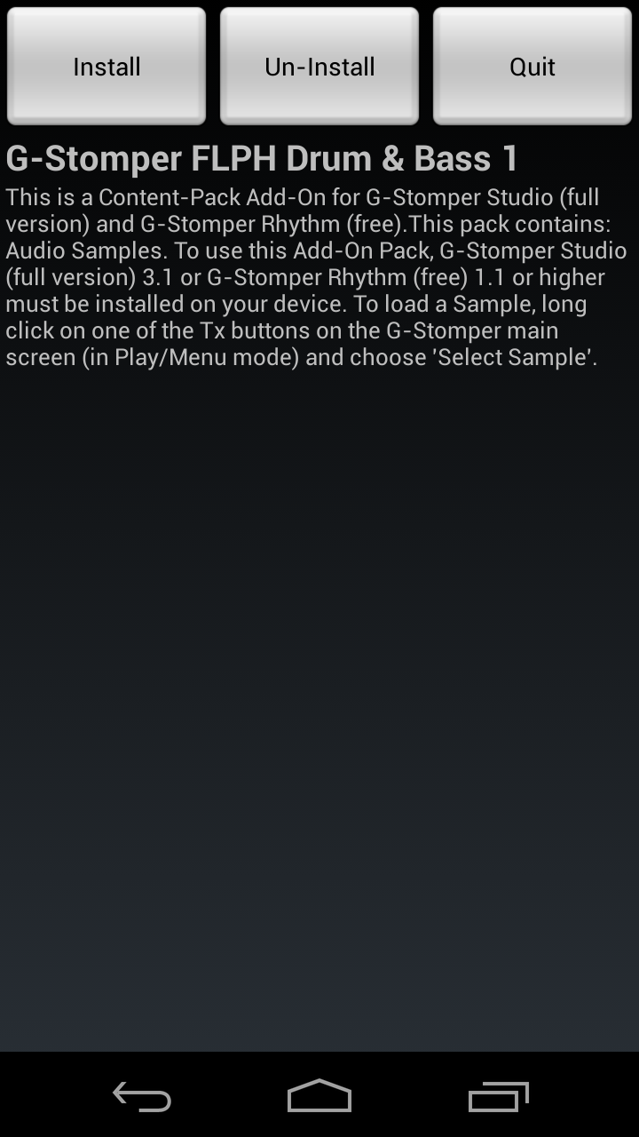 Android application G-Stomper FLPH Drum &amp; Bass 1 screenshort