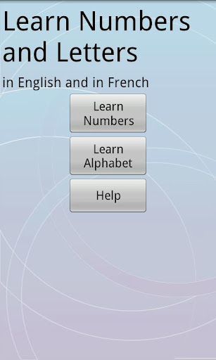 French English Numbers Letters