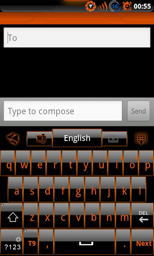 GOKeyboard Theme Glassy Orange