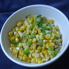 Sauteed Corn, Green Onions and Shiitake Mushrooms