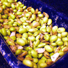 Roasted Edamame With Garlic and Olives