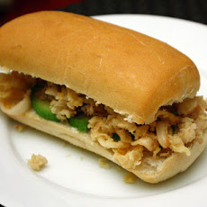 Fried Squid Po' Boy with Avocado and Black Chile Oil