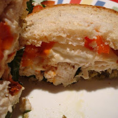 Chicken Breast With Roasted Red Peppers, Mozzarella and Pesto