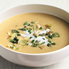 Potato, Green Cabbage, and Leek Soup with Lemon Crème Fraîche