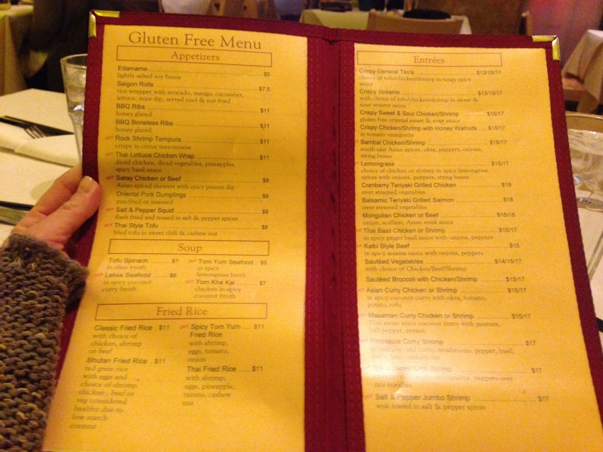 This is the gluten free menu...
Many options!!!