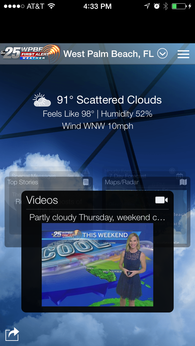 Android application WPBF 25 First Alert Weather screenshort