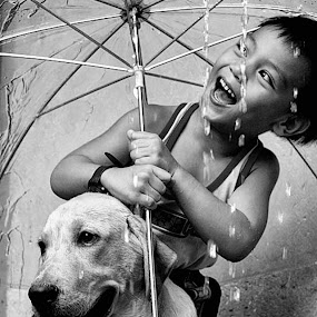 Sam and Lark by Edwin   S. Loyola - Portrait & People Children ( black and white )