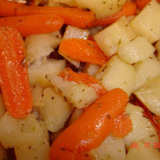 Grilled Parmesan Potatoes and Carrots