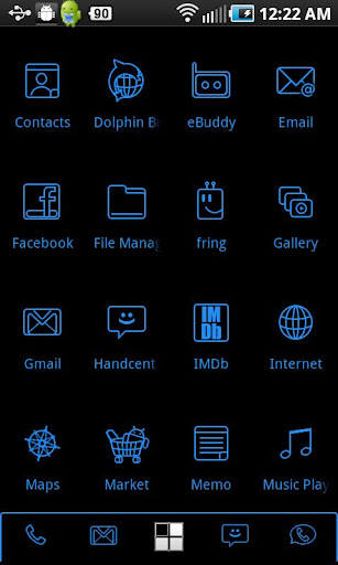 【免費個人化App】LightWorks Blue ADW Theme-APP點子