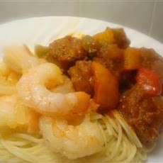 Dee's Sexy, Spicy, Shrimp, Sausage, and Peppers