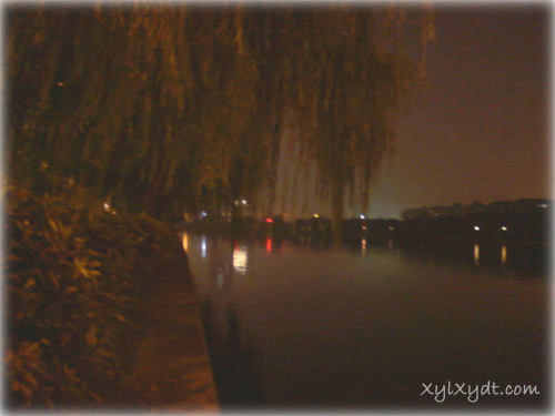 城河夜色,杭州贴沙河夜景