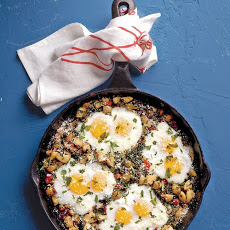 Potato Hash with Spinach and Eggs