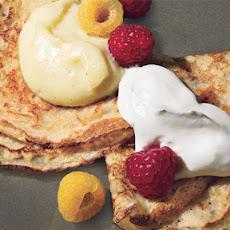 Dessert Pancakes with Custard and Berries