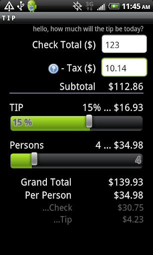 Tip calculator