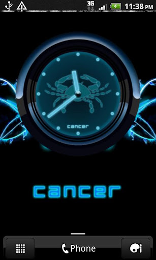 CANCER - Neon Blue Clock