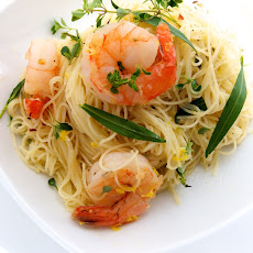 Capellini with Olive Oil Poached Shrimp, Fresh Herbs & Lemon