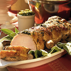 Roast Pork with Sage and Pecan Pesto