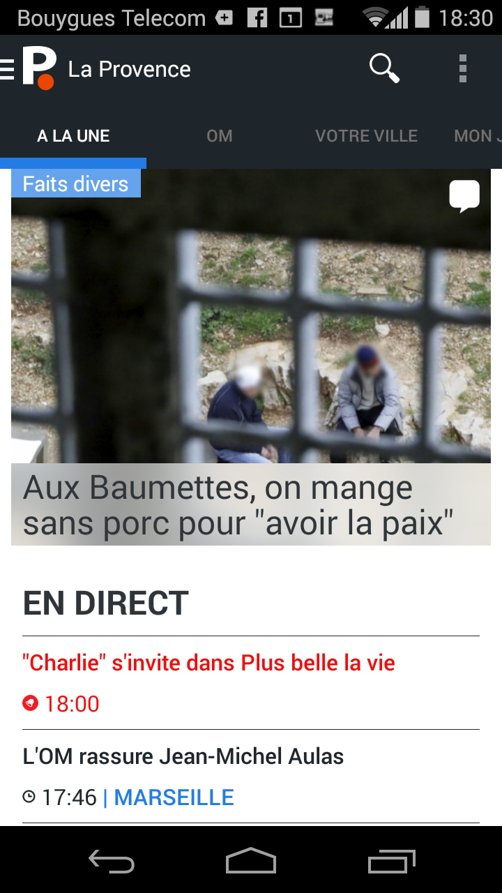 Android application La Provence : toute l'actualité en direct screenshort
