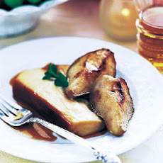 Maple Crème Flan with Maple-Glazed Pears