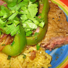 Asian Steak Topped With Bell Pepper Stir-Fry
