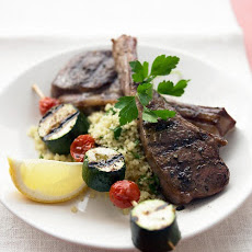 Grilled Lamb Chops and Vegetable Kebabs