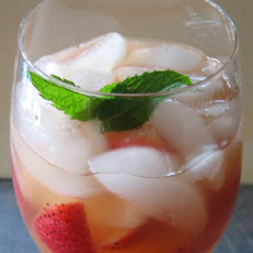 White Sangria With Fresh Strawberries, Mango and Mint