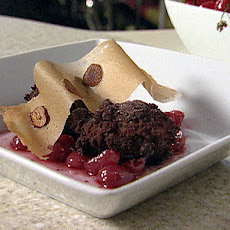 Cherry Chocolate Beignets with Vanilla Stewed Cherries