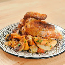 Roast Chicken with Preserved Lemons and Root Vegetables