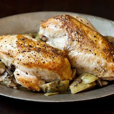 Roast Chicken Breasts with Mushrooms and Artichokes